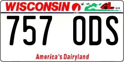 WI license plate 757ODS