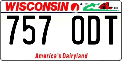 WI license plate 757ODT