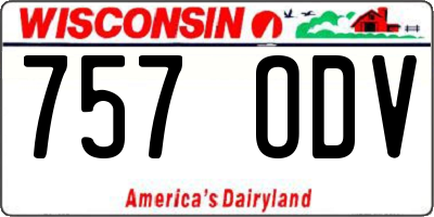WI license plate 757ODV