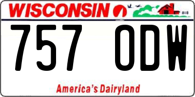 WI license plate 757ODW