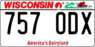WI license plate 757ODX
