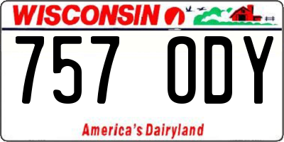 WI license plate 757ODY