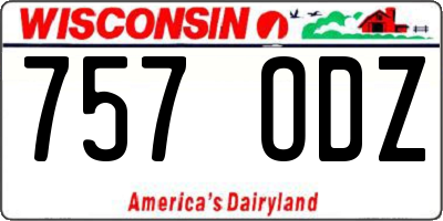 WI license plate 757ODZ