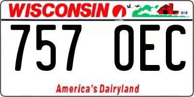 WI license plate 757OEC