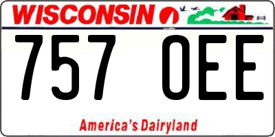 WI license plate 757OEE