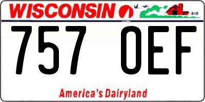WI license plate 757OEF