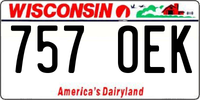 WI license plate 757OEK