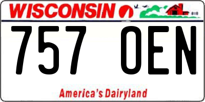 WI license plate 757OEN
