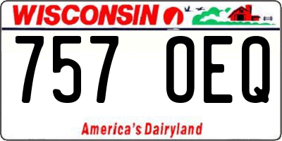 WI license plate 757OEQ