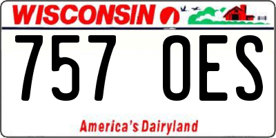 WI license plate 757OES