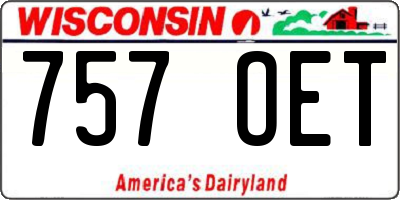 WI license plate 757OET