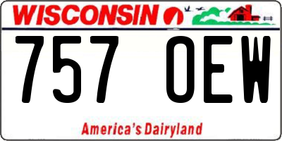 WI license plate 757OEW