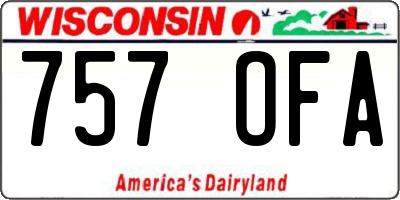 WI license plate 757OFA