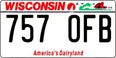 WI license plate 757OFB