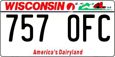 WI license plate 757OFC