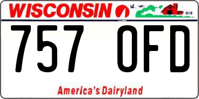WI license plate 757OFD