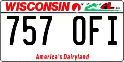 WI license plate 757OFI