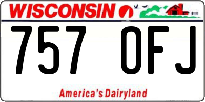 WI license plate 757OFJ