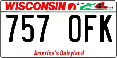 WI license plate 757OFK