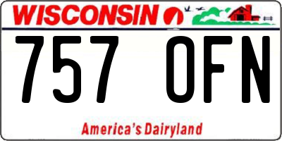 WI license plate 757OFN