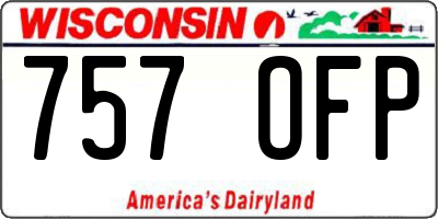 WI license plate 757OFP