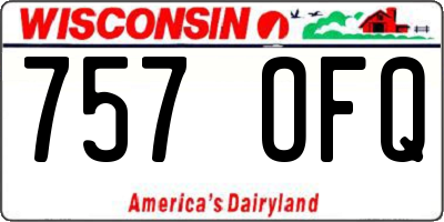 WI license plate 757OFQ