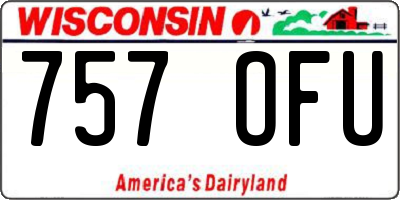 WI license plate 757OFU
