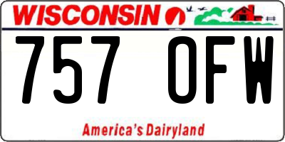 WI license plate 757OFW