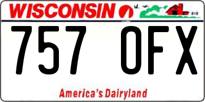 WI license plate 757OFX