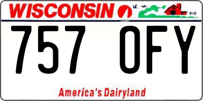 WI license plate 757OFY
