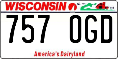 WI license plate 757OGD