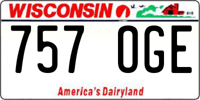 WI license plate 757OGE