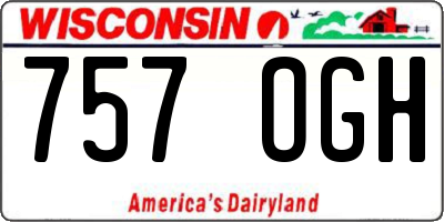 WI license plate 757OGH