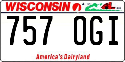 WI license plate 757OGI