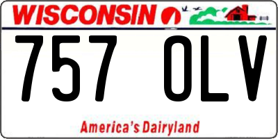 WI license plate 757OLV