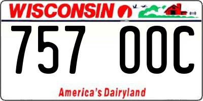 WI license plate 757OOC