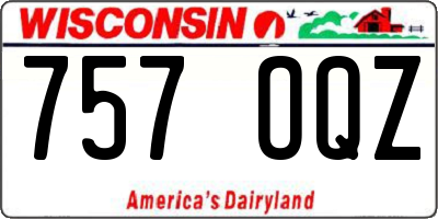 WI license plate 757OQZ