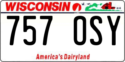 WI license plate 757OSY