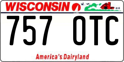 WI license plate 757OTC