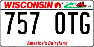 WI license plate 757OTG