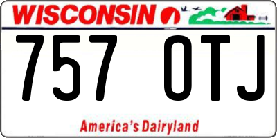 WI license plate 757OTJ