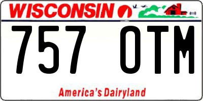 WI license plate 757OTM