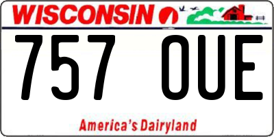 WI license plate 757OUE
