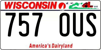 WI license plate 757OUS