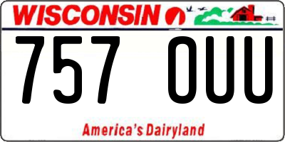 WI license plate 757OUU