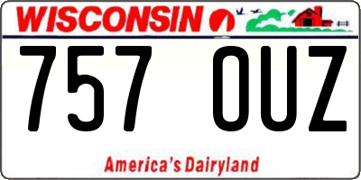 WI license plate 757OUZ