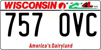 WI license plate 757OVC