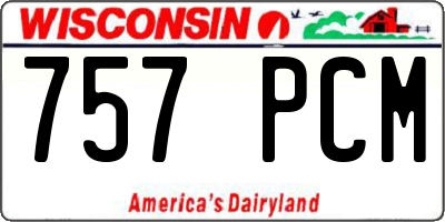 WI license plate 757PCM