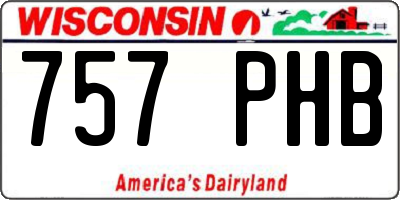 WI license plate 757PHB