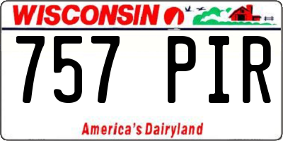 WI license plate 757PIR